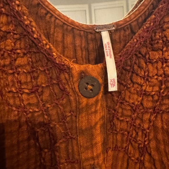 Free People Sunday Stroll Orange Bohemian cotton Maxi Dress 😍 - Picture 8 of 14